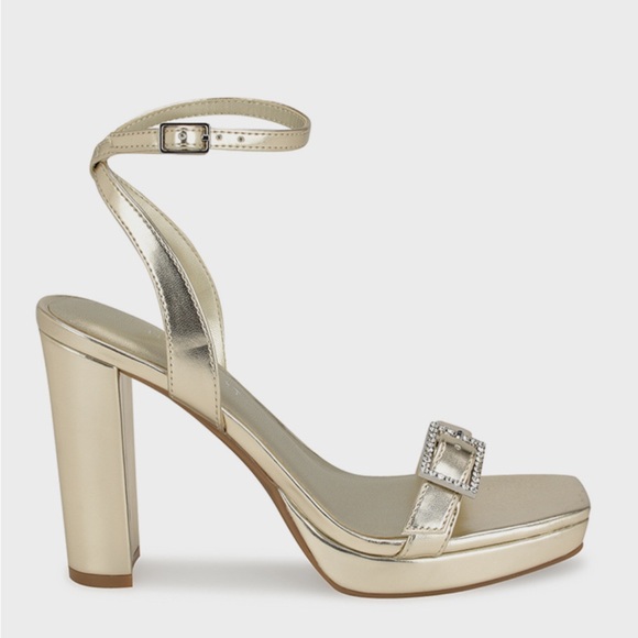 Nine West Ankle Strap Block Heels Size 7 1/2 - Picture 1 of 5